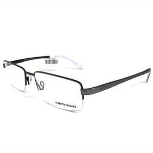 NEW ALBERTO ROMANI men's ar706 rectangular eyeglasses in gunmetal
